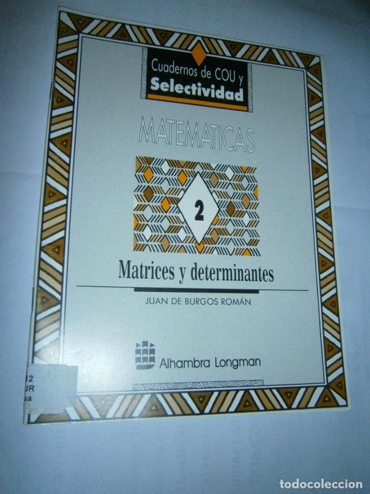 Libros de segunda mano: ANTIGUO LIBRO DE TEXTO - CUADERNOS DE MATEMATICA DE COU Y SELECTIVIDAD - CG10 - Foto 1