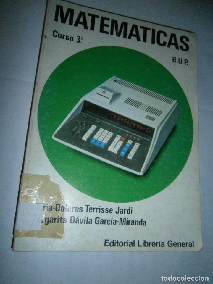 Libros de segunda mano: ANTIGUO LIBRO DE TEXTO - MATEMATICAS 3&ordm; BUP - CG10 - Foto 1