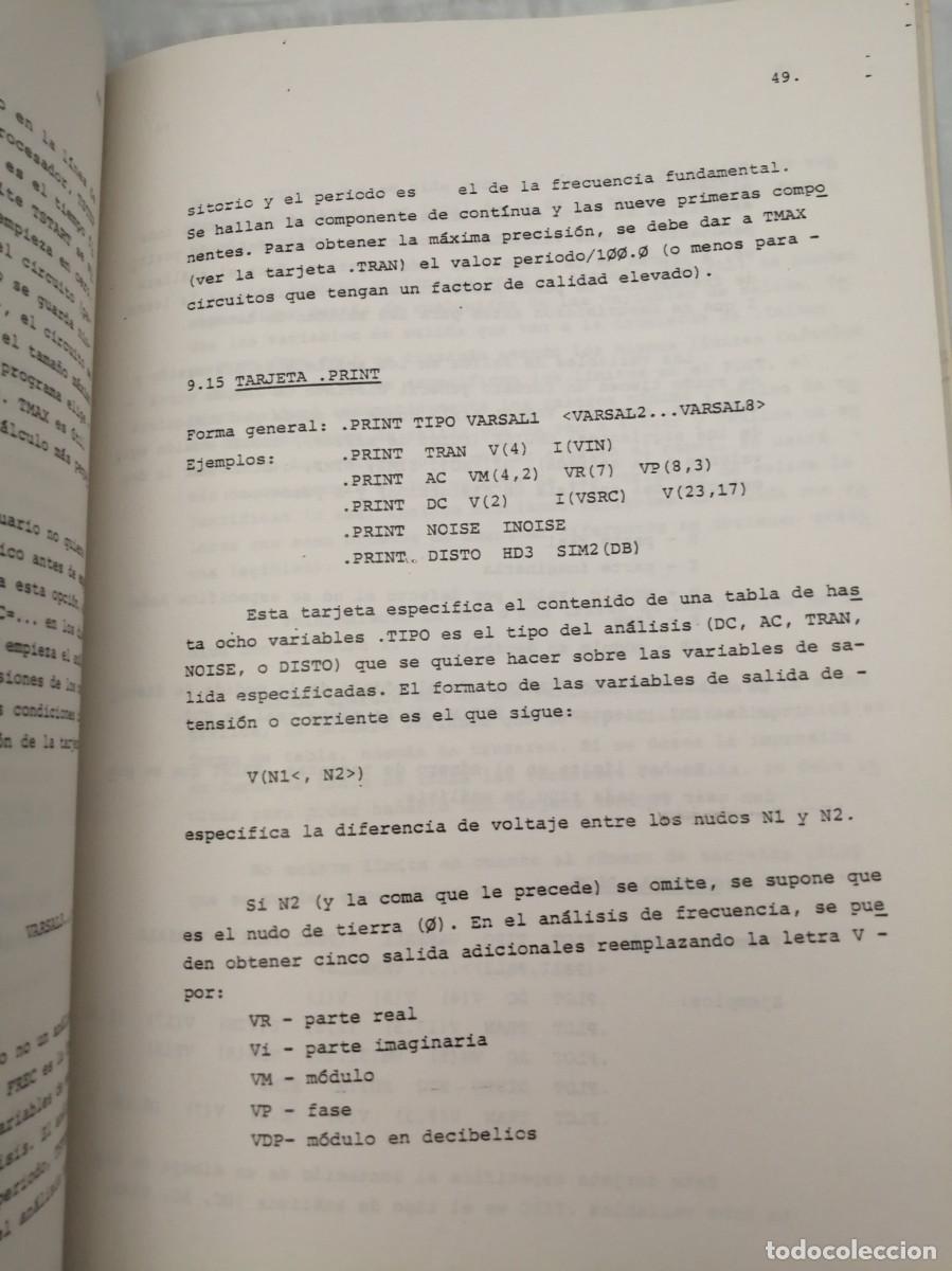Libros de segunda mano: SPICE (Simulation Program with Integrated Circuits Emphasis), Manual de Uso - Foto 4