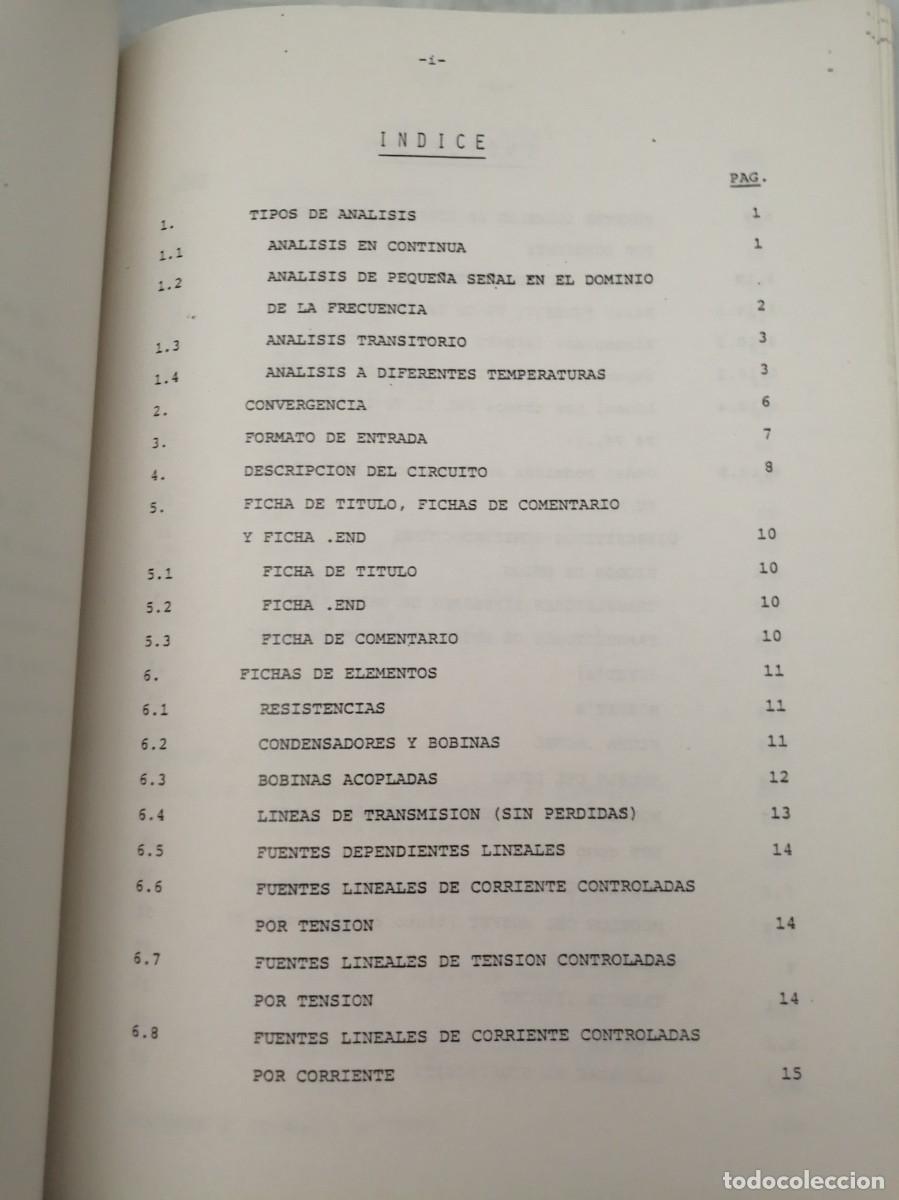 Libros de segunda mano: SPICE (Simulation Program with Integrated Circuits Emphasis), Manual de Uso - Foto 6