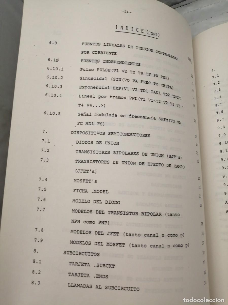 Libros de segunda mano: SPICE (Simulation Program with Integrated Circuits Emphasis), Manual de Uso - Foto 7