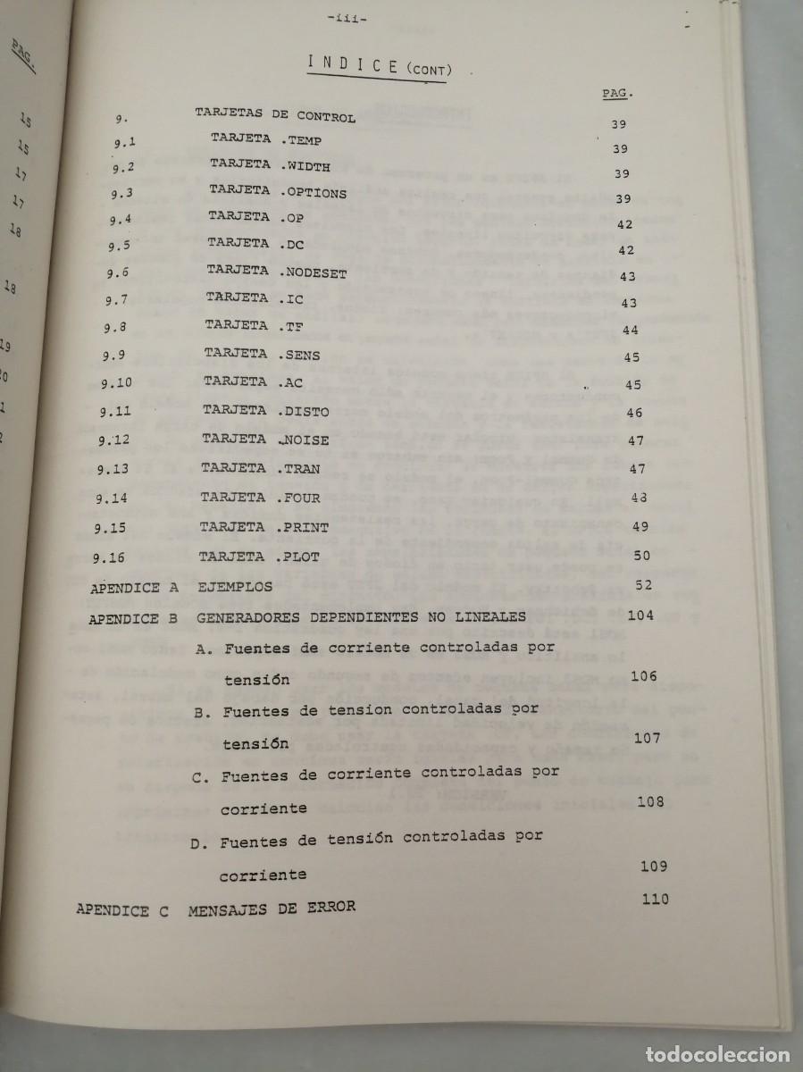 Libros de segunda mano: SPICE (Simulation Program with Integrated Circuits Emphasis), Manual de Uso - Foto 8