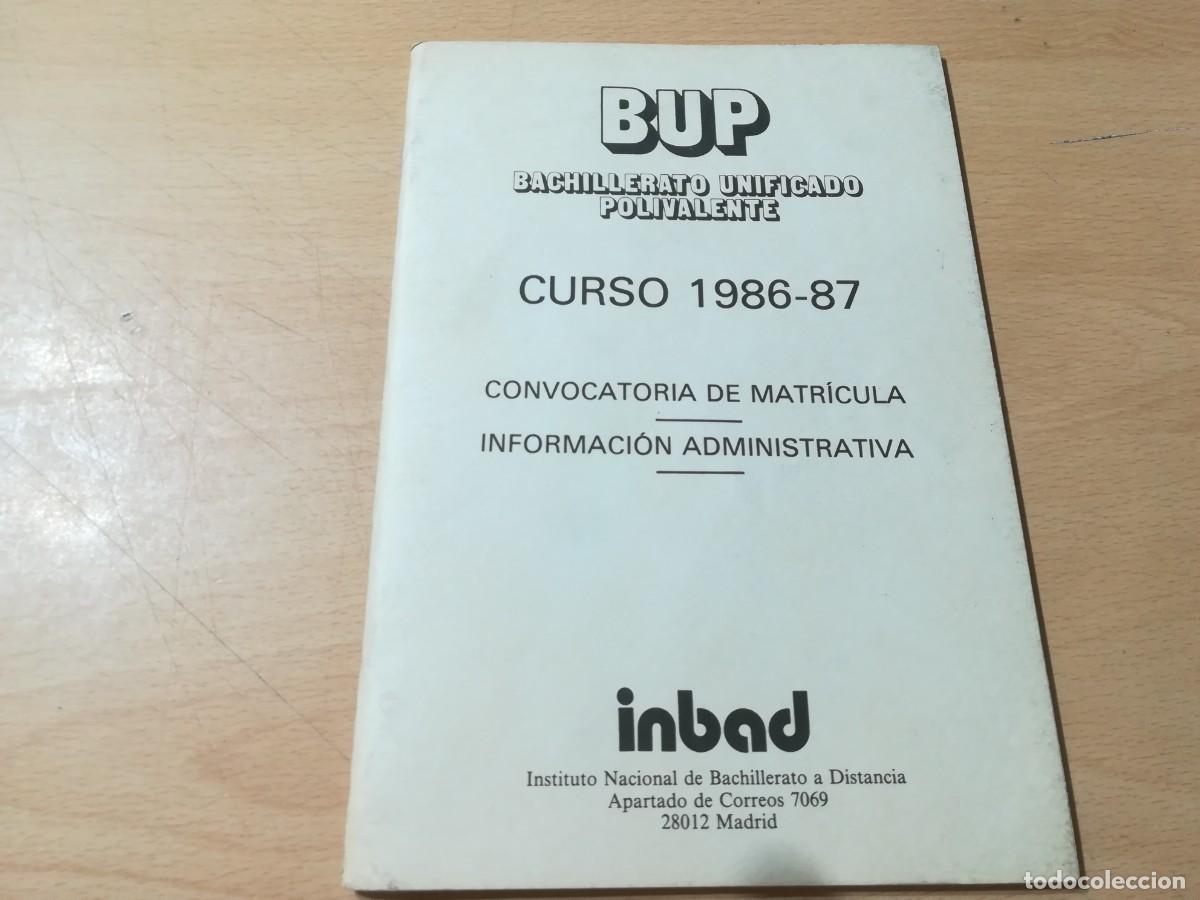 Libros de segunda mano: CURSO 86-87 BUP / / ALL-95 - Foto 1