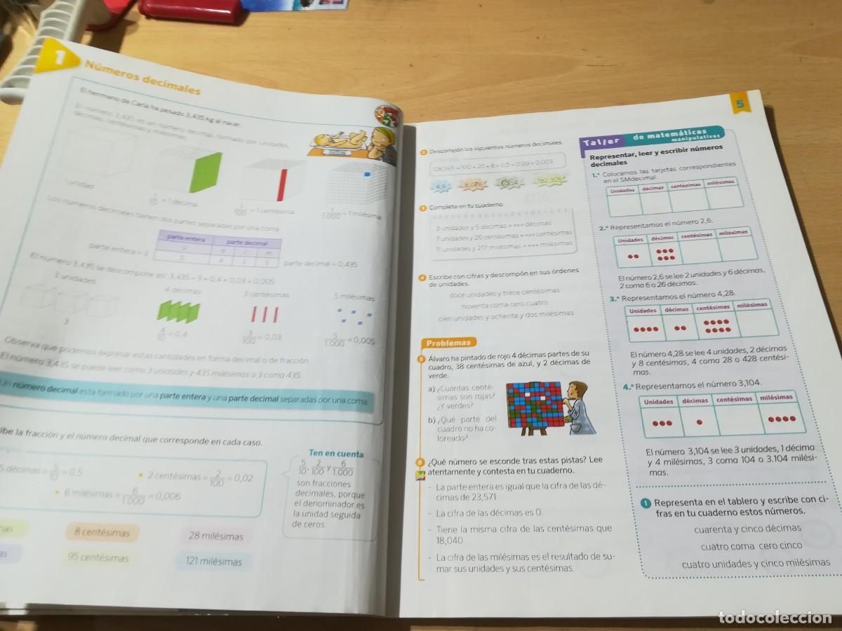 Libros de segunda mano: MATEMATICAS 5&ordm; PRIMARIA 2&ordm;TRIM / SM / AO-16 - Foto 9
