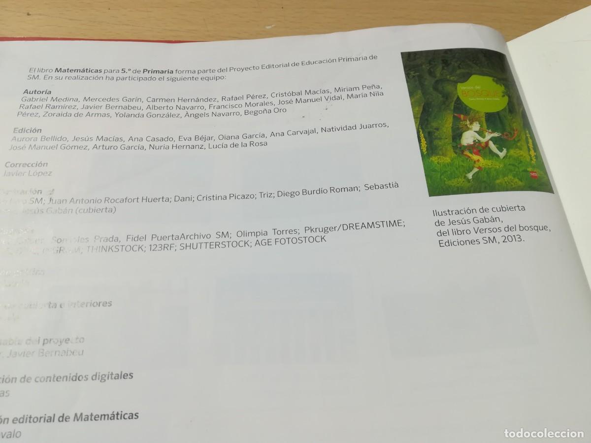 Libros de segunda mano: MATEMATICAS 5&ordm; PRIMARIA 2&ordm;TRIM / SM / AO-16 - Foto 13
