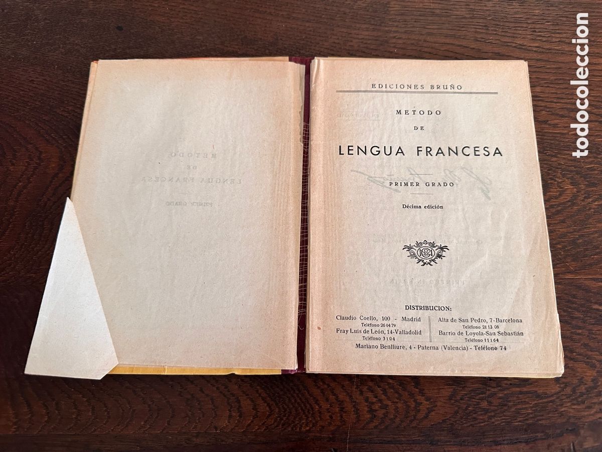 Libros de segunda mano: LENGUA FRANCESA PRIMER CURSO 1952 EDICIONES BRU&Ntilde;O - Foto 2