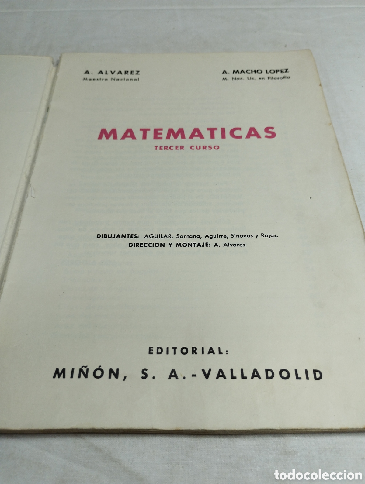 Libros de segunda mano: Matem&aacute;ticas, tercer curso. Editorial Mi&ntilde;&oacute;n, 1966 KKB - Foto 3
