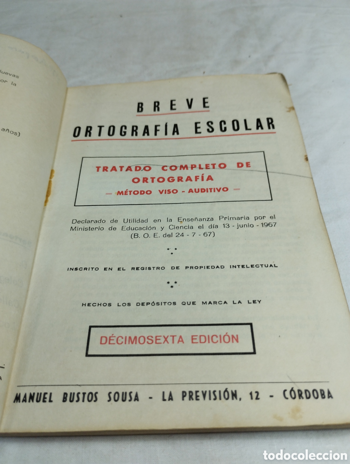 Libros de segunda mano: Breve ortograf&iacute;a escolar. Manuel Bustos, 1967 KKB - Foto 3