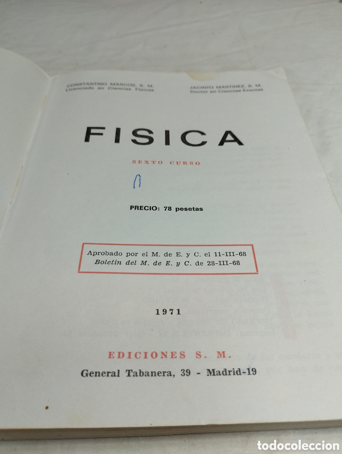 Libros de segunda mano: F&iacute;sica, sexto curso. Ediciones SM, 1971 KKB - Foto 3