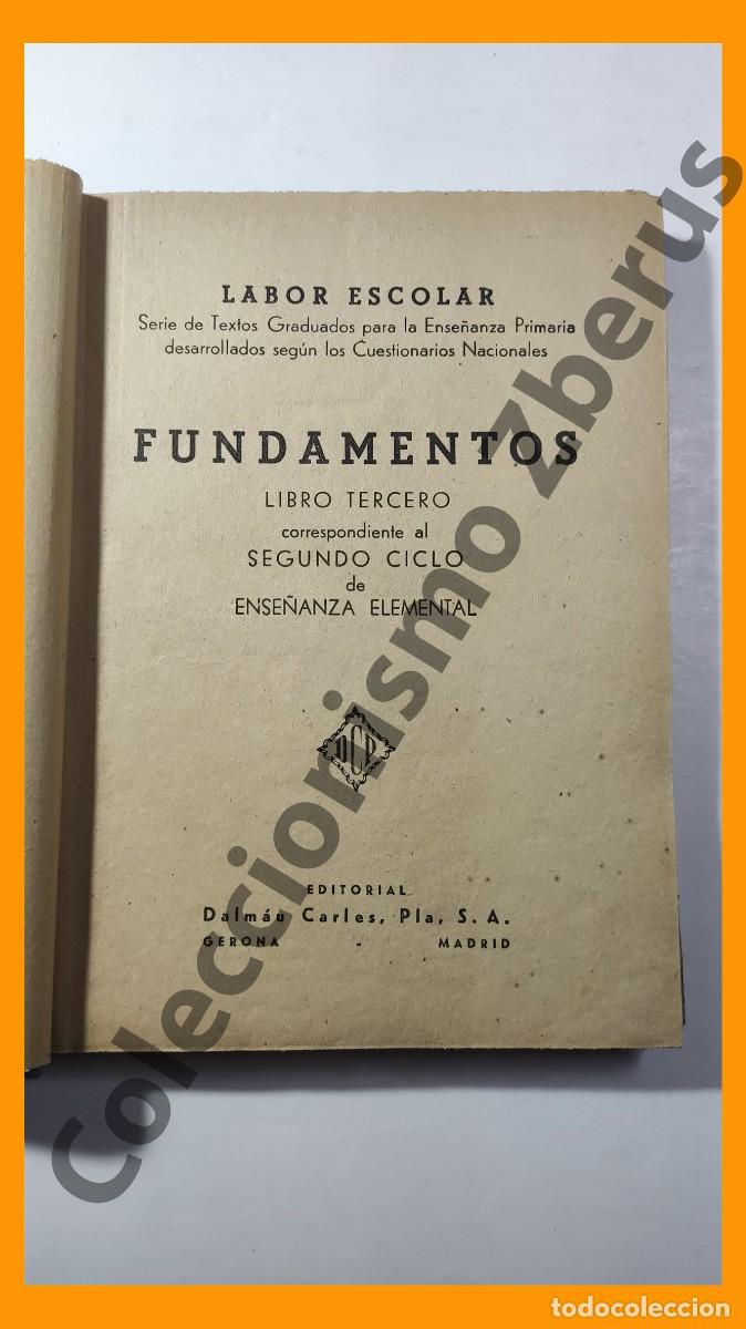 Libros de segunda mano: FUNDAMENTOS. Libro Tercero correspondiente al Segundo Ciclo de Ense&ntilde;anza Elemental - Foto 2