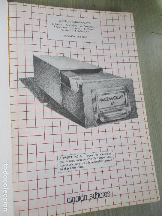 Libros de segunda mano: MATEM&Aacute;TICAS, 6&ordm;. EGB-EQUIPO GRANADA MATS-ALGAIDA-1985 - Foto 2