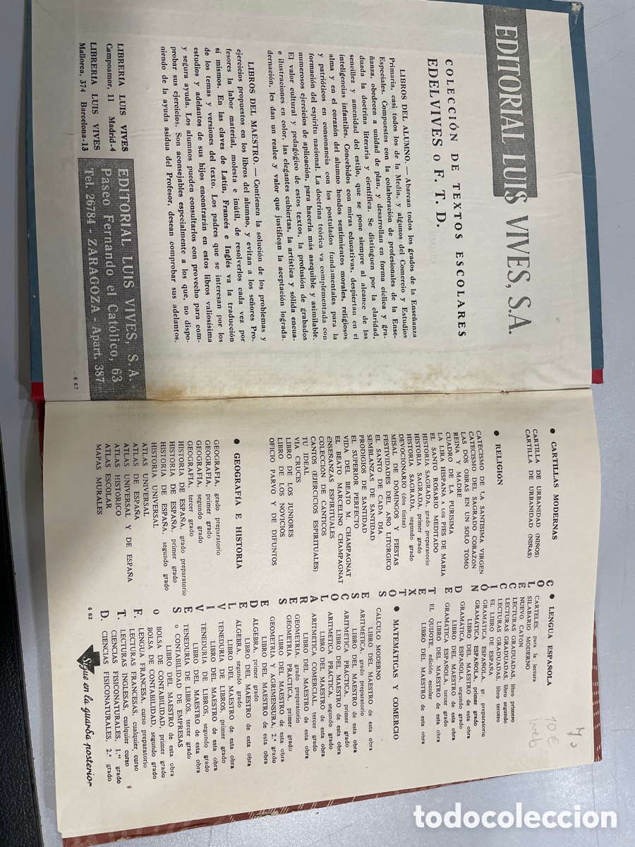 Libros de segunda mano: Qu&iacute;mica 5&ordm; curso. Clave de los ejercicios. Edelvives 1962 - Foto 2