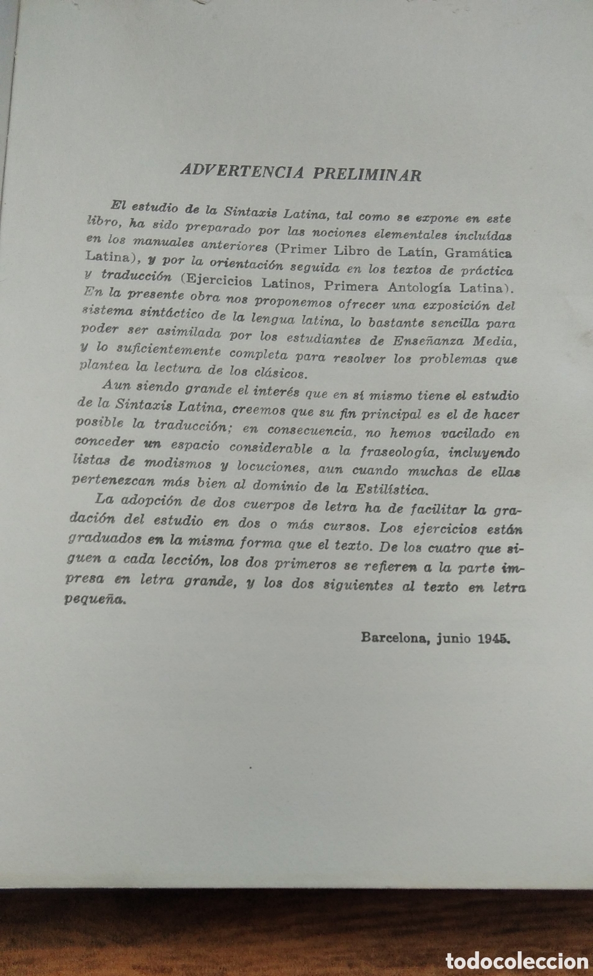Libros de segunda mano: SINTAXIS LATINA -E. VALENT&Iacute; FIOL 1960 - Foto 3
