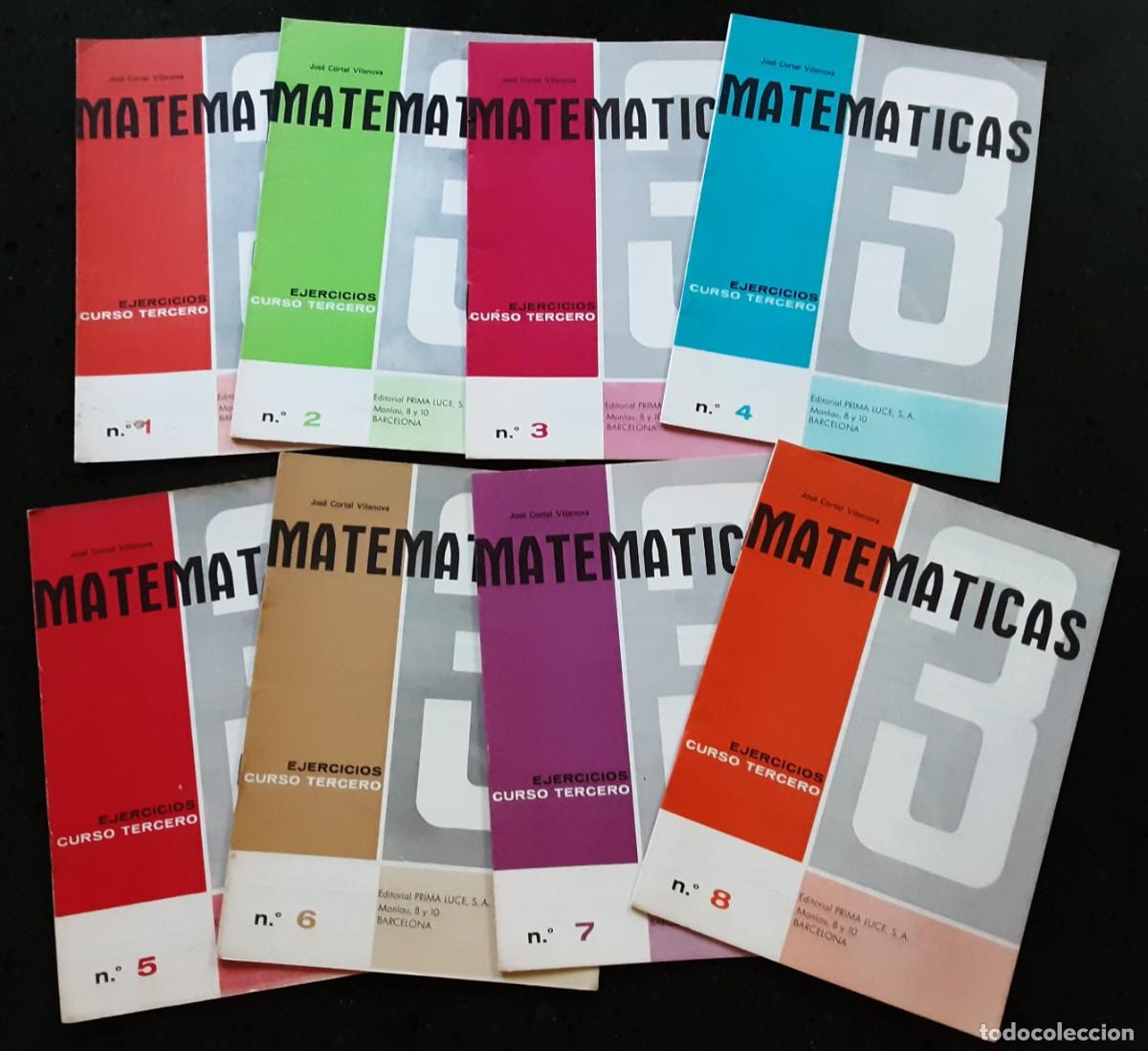 Libros de segunda mano: Matem&aacute;ticas, ejercicios curso tercero editorial Prima Luce, Cuadernos 1 al 8 - Foto 1