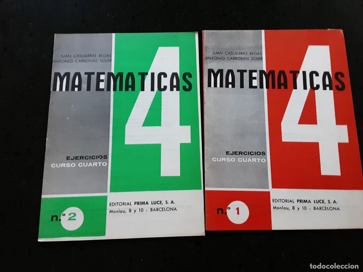 Libros de segunda mano: Matem&aacute;ticas, ejercicios curso cuarto editorial Prima Luce, 1969 Cuadernos 1 y 2 - Foto 1