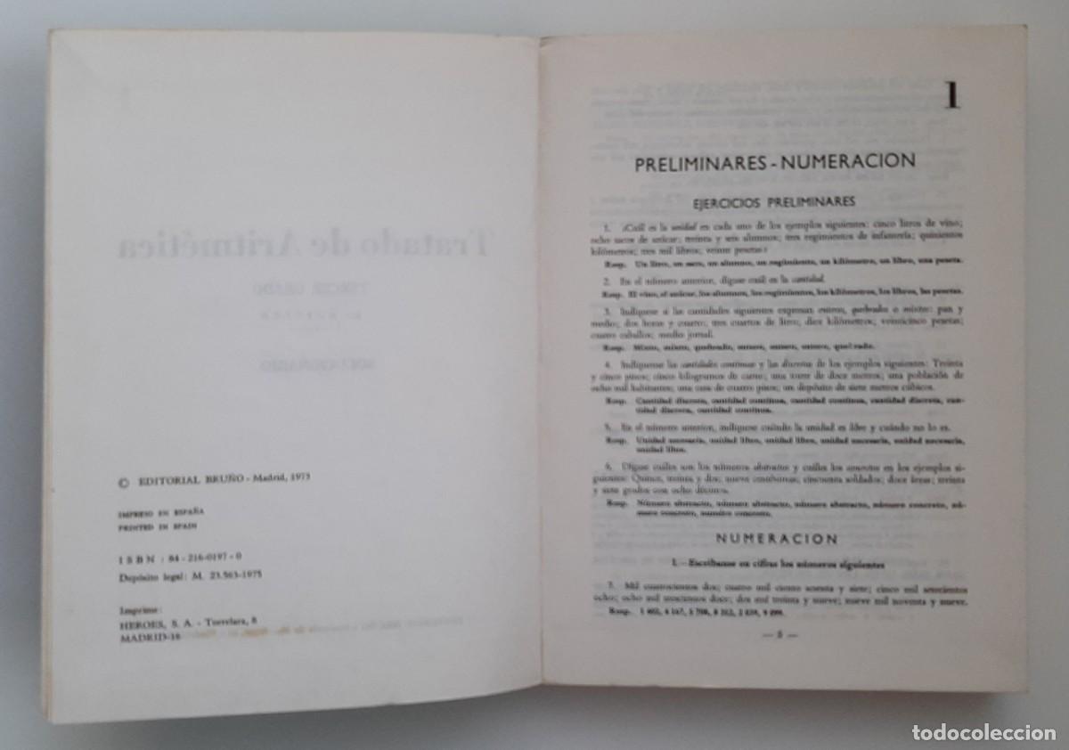 Libros de segunda mano: TRATADO DE ARITM&Eacute;TICA. TERCER GRADO. 2 TOMOS - Foto 3