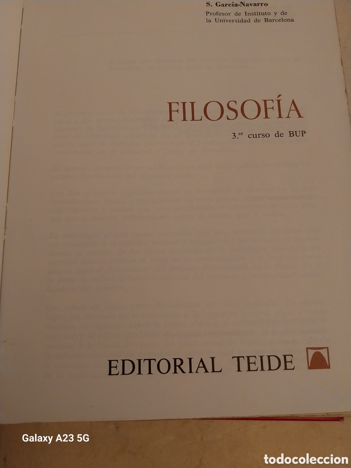 Libros de segunda mano: FILOSOF&Iacute;A. 3&deg; CURSO DE BUP. EDITORIAL TEIDE - Foto 1