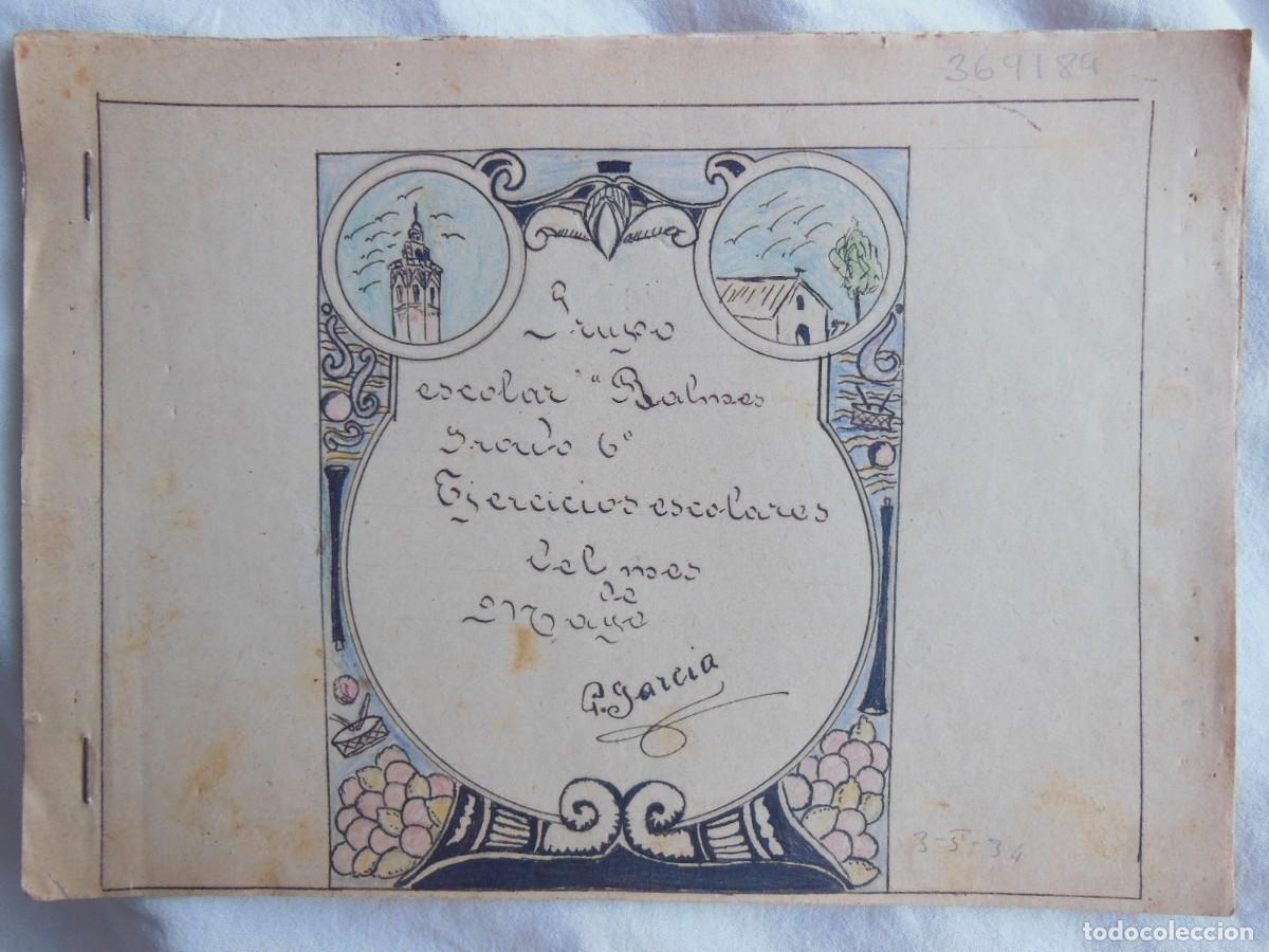 Libri di seconda mano: CUADERNO ESCOLAR ESCRITO A MANO DE 1934. 6&ordm; GRADO. EJERCICIOS ESCOLARES DEL MES DE MAYO.PEDRO GARC&Iacute;A