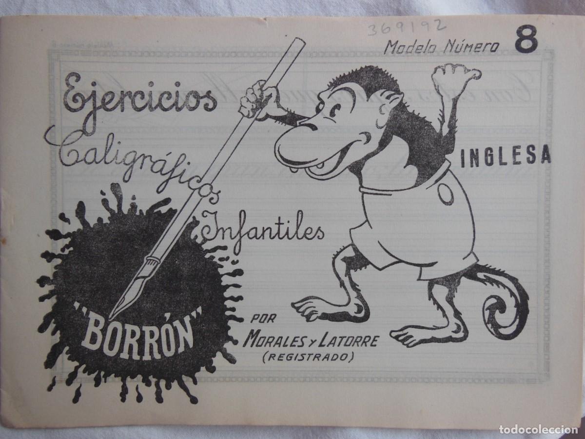 Libri di seconda mano: CUADERNO DE EJERCICIOS CALIGR&Aacute;FICOS INFANTILES BORR&Oacute;N. N&ordm;8. CALIGRAF&Iacute;A INGLESA. (1930 aprox)