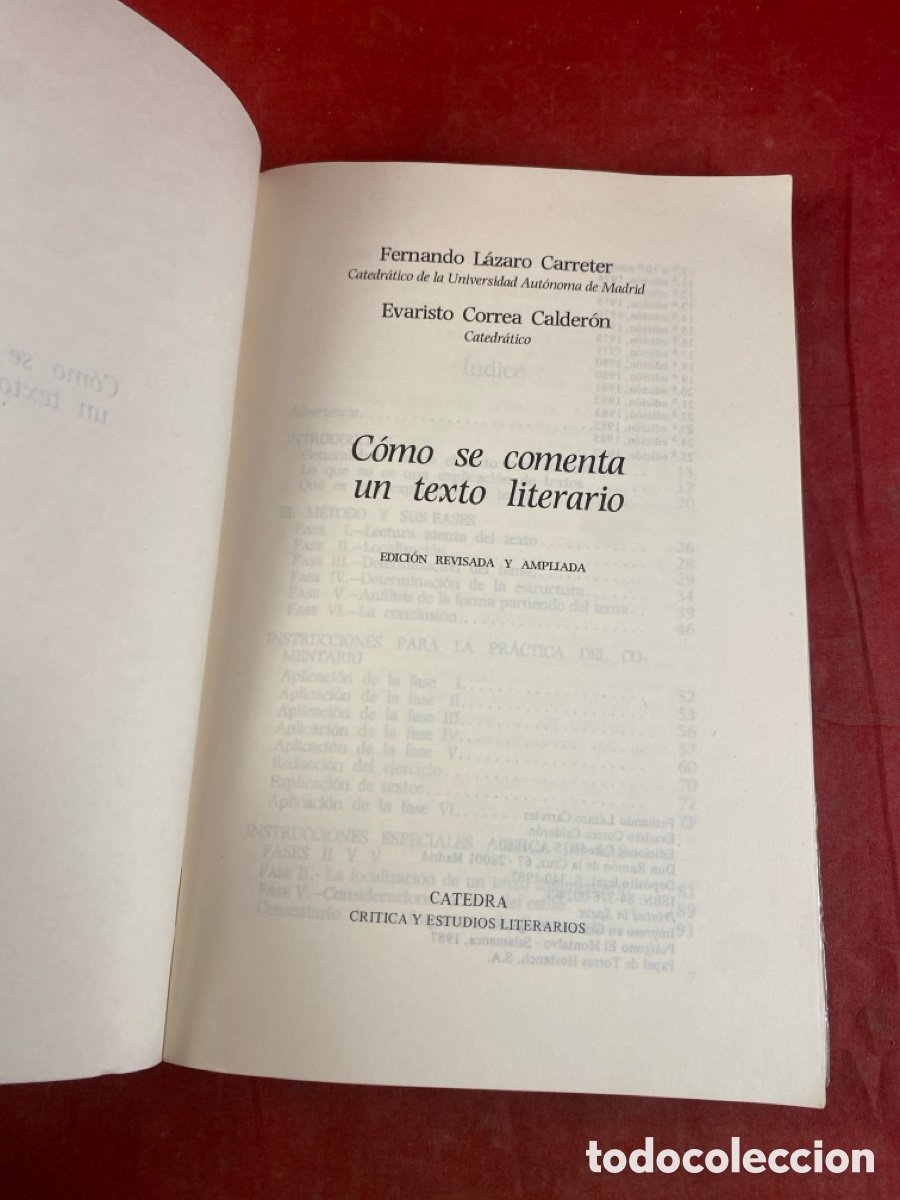 Libros de segunda mano: COMO SE COMENTA UN TEXTO LITERARIO - Foto 2