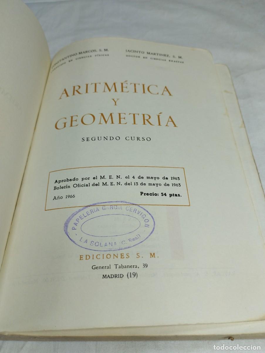 Libros de segunda mano: Matem&aacute;ticas 2&deg;. C. Marcos y F. Mart&iacute;nez, 1966 - Foto 2