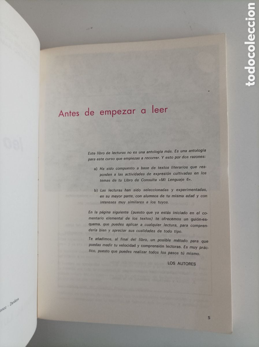 Libros de segunda mano: Leo y comento. Lecturas. 6&ordm; EGB. Edelvives - Foto 3