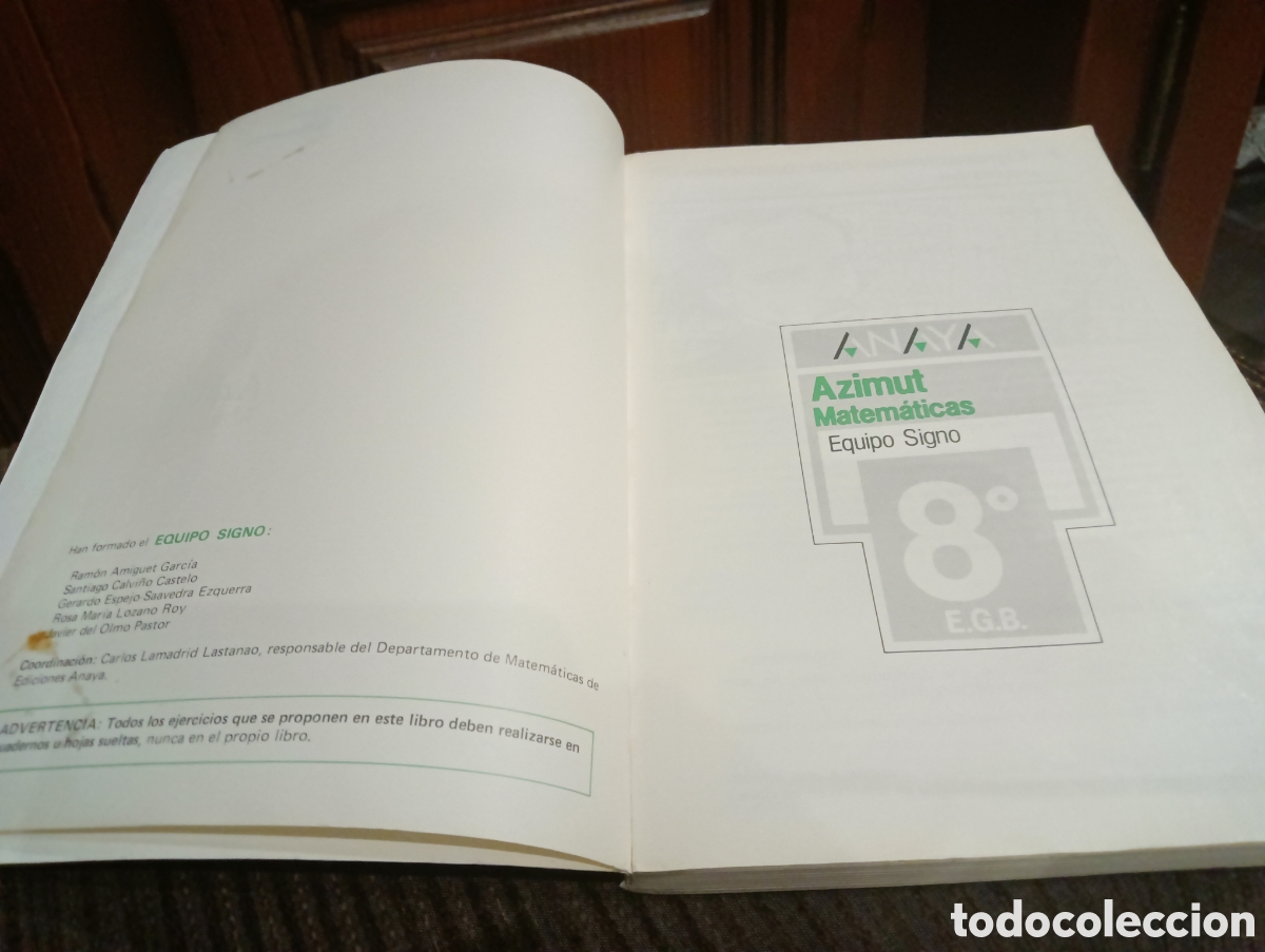 Libros de segunda mano: Matem&aacute;ticas Azimut 8 E.G.B . Anaya - Foto 5