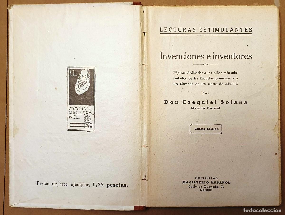 Libros de segunda mano: INVENCIONES E INVENTORES. EZEQUIEL SOLANA. - Foto 3