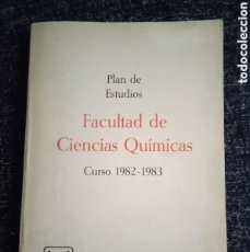 Libros de segunda mano: PLAN DE ESTUDIOS FACULTAD DE CIENCIAS QUIMICAS CURSO 1982 - 1983 - UNIVERSIDAD COMPLUTENSE MADRID
