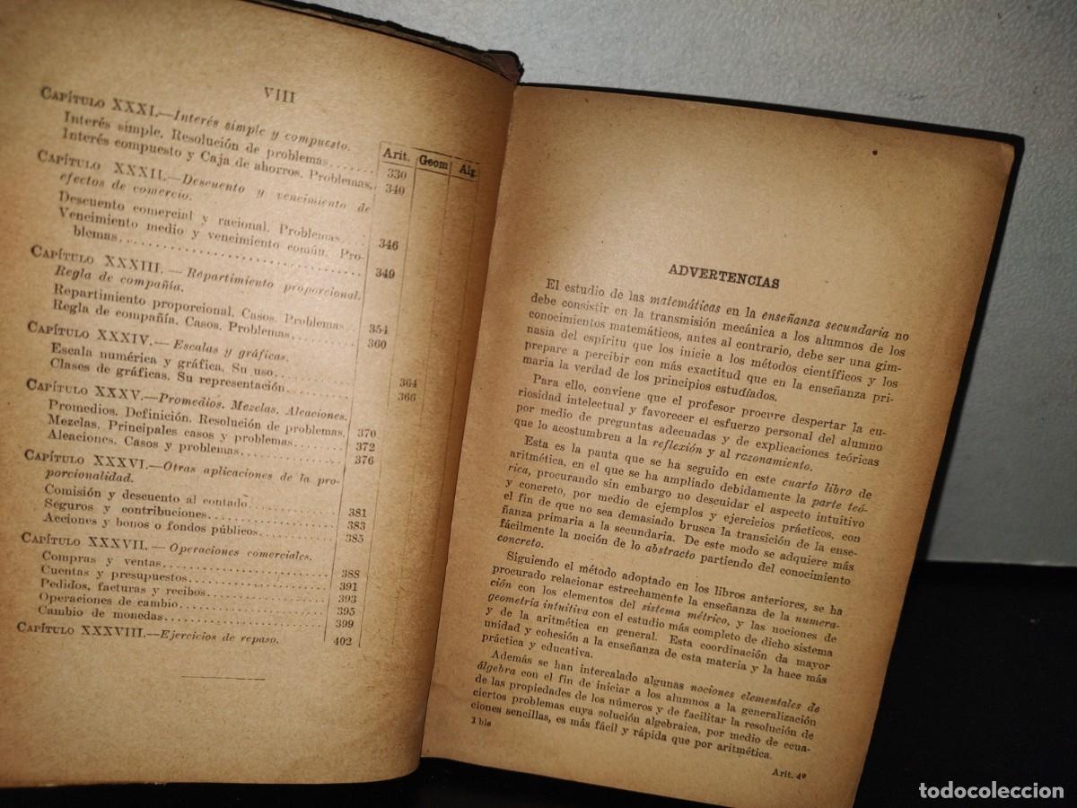 Libros de segunda mano: 93- ARITM&Aacute;TICA Y NOCIONES DE GEOMETR&Iacute;A. CUARTO LIBRO - J. E. ROZ&Aacute;N - 1956 - Foto 7