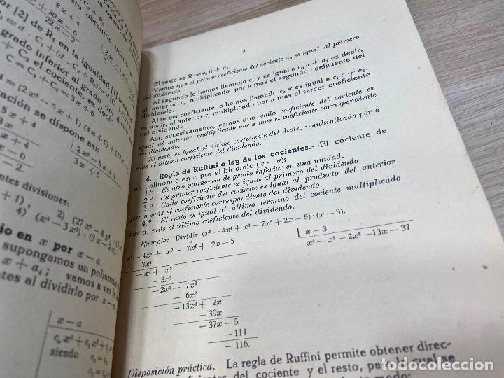 Libros de segunda mano: MATEM&Aacute;TICAS CUARTO CURSO BACHILLERATO. THOMAS-R&Iacute;OS PLAN 1957. CON PROGRAMA DEL CURSO. - Foto 6