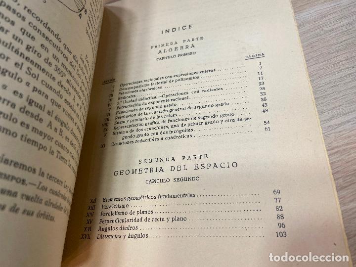 Libros de segunda mano: MATEM&Aacute;TICAS CUARTO CURSO BACHILLERATO. THOMAS-R&Iacute;OS PLAN 1957. CON PROGRAMA DEL CURSO. - Foto 10