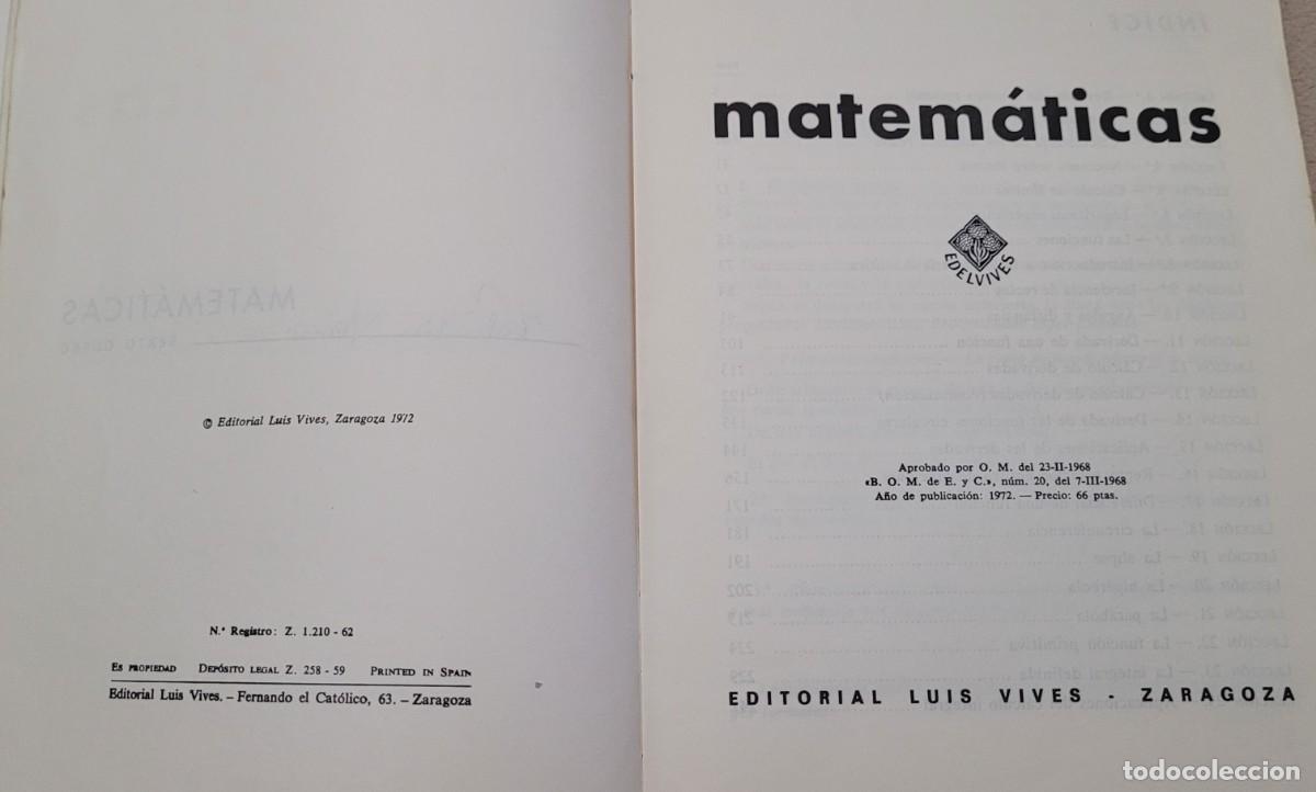 Libros de segunda mano: libro Matem&aacute;ticas sexto curso 1968 Edelvives - Foto 3