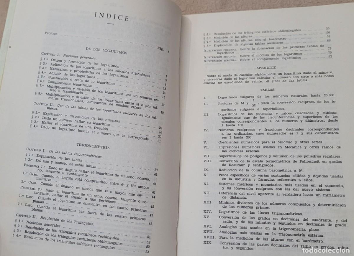 Libros de segunda mano: Tablas de logaritmos vulgares 1969 y l&iacute;neas trigonom&eacute;tricas - Foto 6