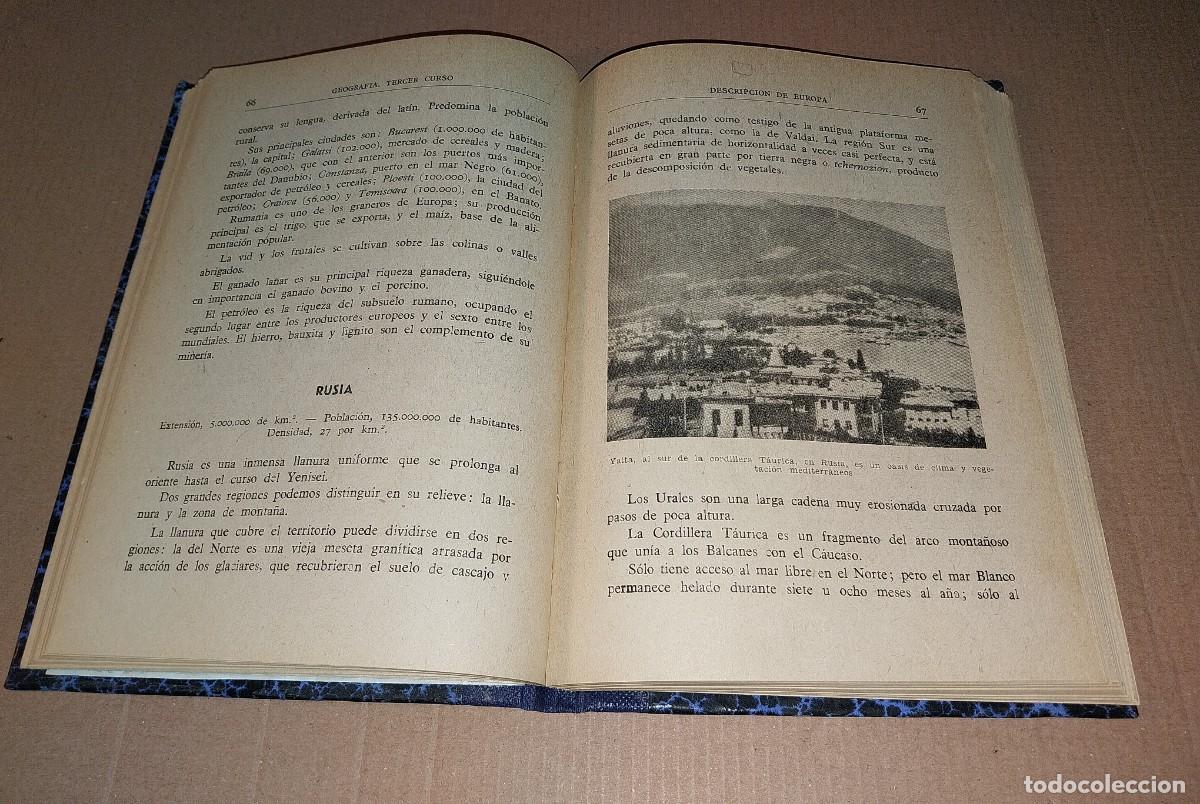 Libros de segunda mano: Libro de texto+ Programa. GEOGRAF&Iacute;A . A&ntilde;o 1946. Curso Tercero - Foto 6