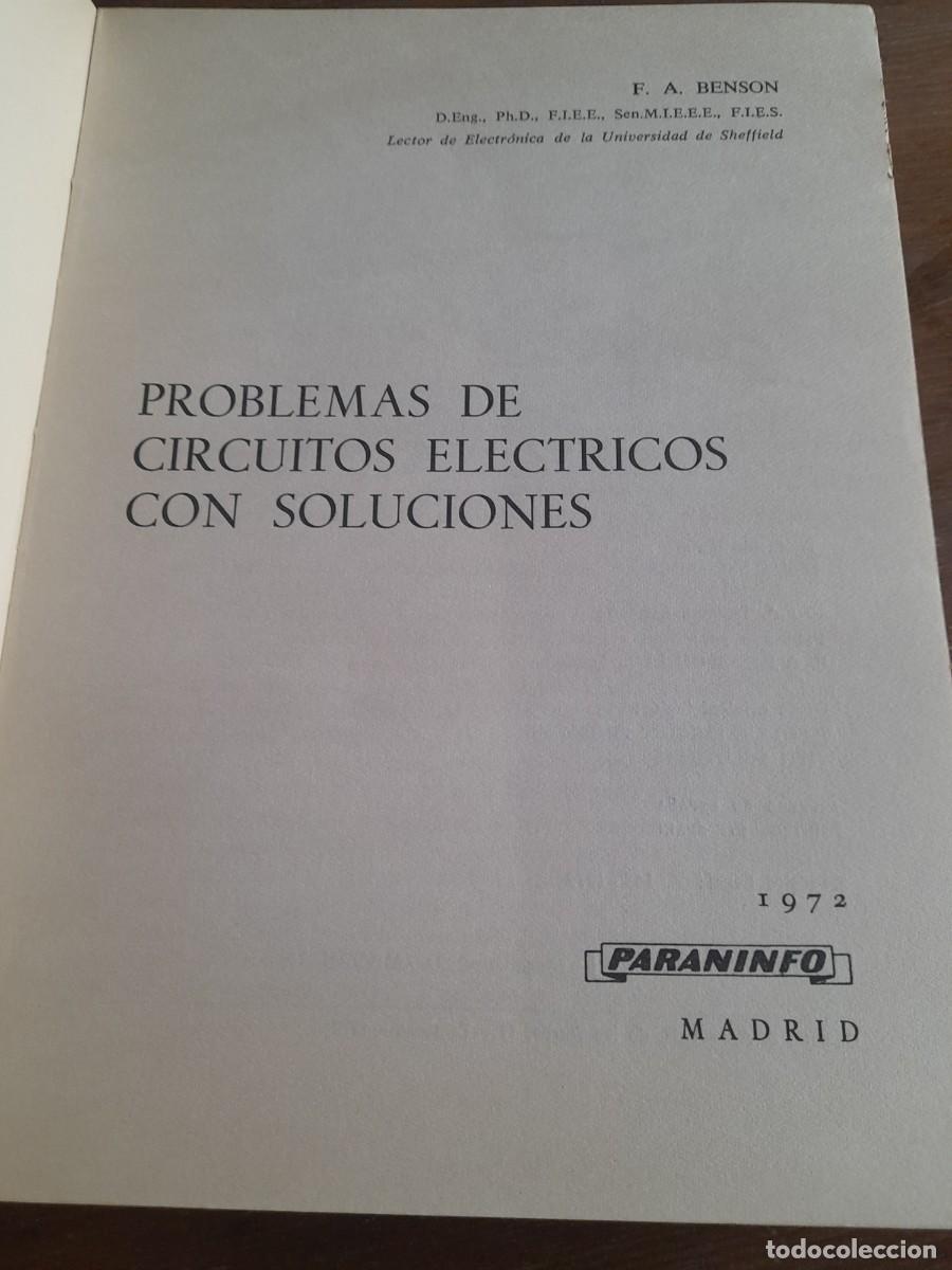 Libros de segunda mano: Libro Problemas de circuitos el&eacute;ctricos con soluciones matem&aacute;ticas editorial Paraninfo - Foto 2