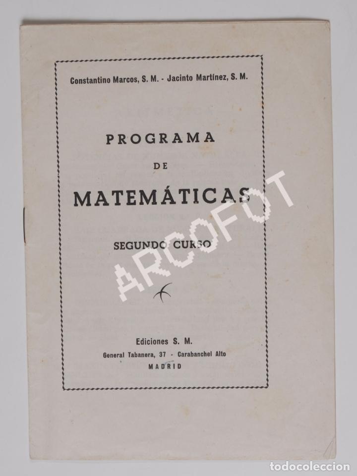 Libros de segunda mano: Programa de Matem&aacute;ticas - Segundo Curso - Ediciones S.M. - Foto 1