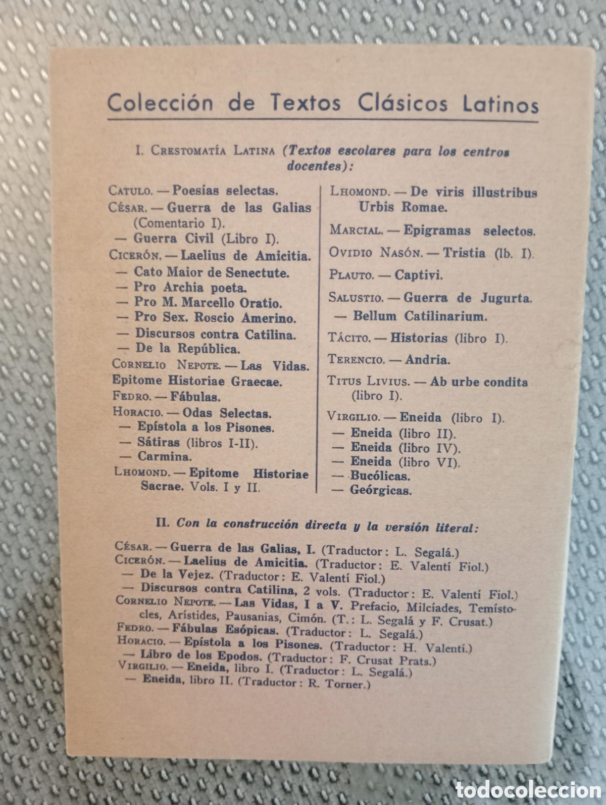 Libros de segunda mano: Odas selectas / Horacio. Crestomat&iacute;a latina. Texto latino - Foto 3