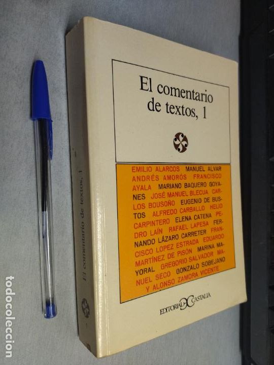 Libros de segunda mano: EL COMENTARIO DE TEXTOS, 1 / VV. AA. / EDITORIAL CASTALIA 1992 - Foto 1