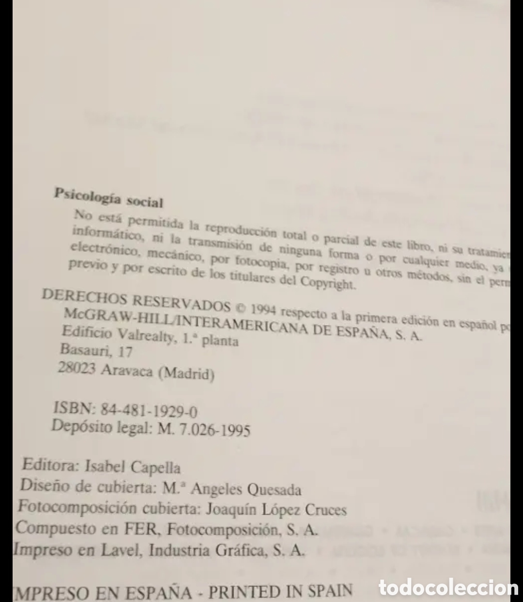Libros de segunda mano: Psicolog&iacute;a social McGraw Hill 1995 - Foto 4