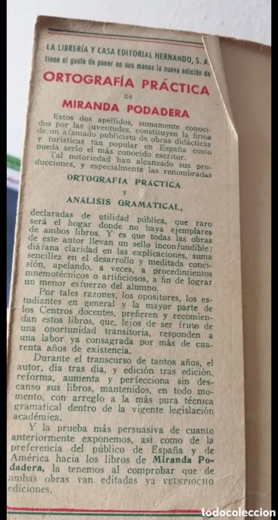 Libros de segunda mano: 1958 Ortograf&iacute;a pr&aacute;ctica de la Lengua Espa&ntilde;ola - Foto 2