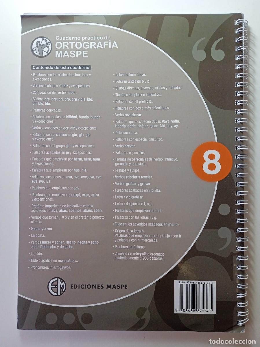 Libros de segunda mano: ORTOGRAF&Iacute;A MASPE 8 - EDICIONES MASPE - Foto 2