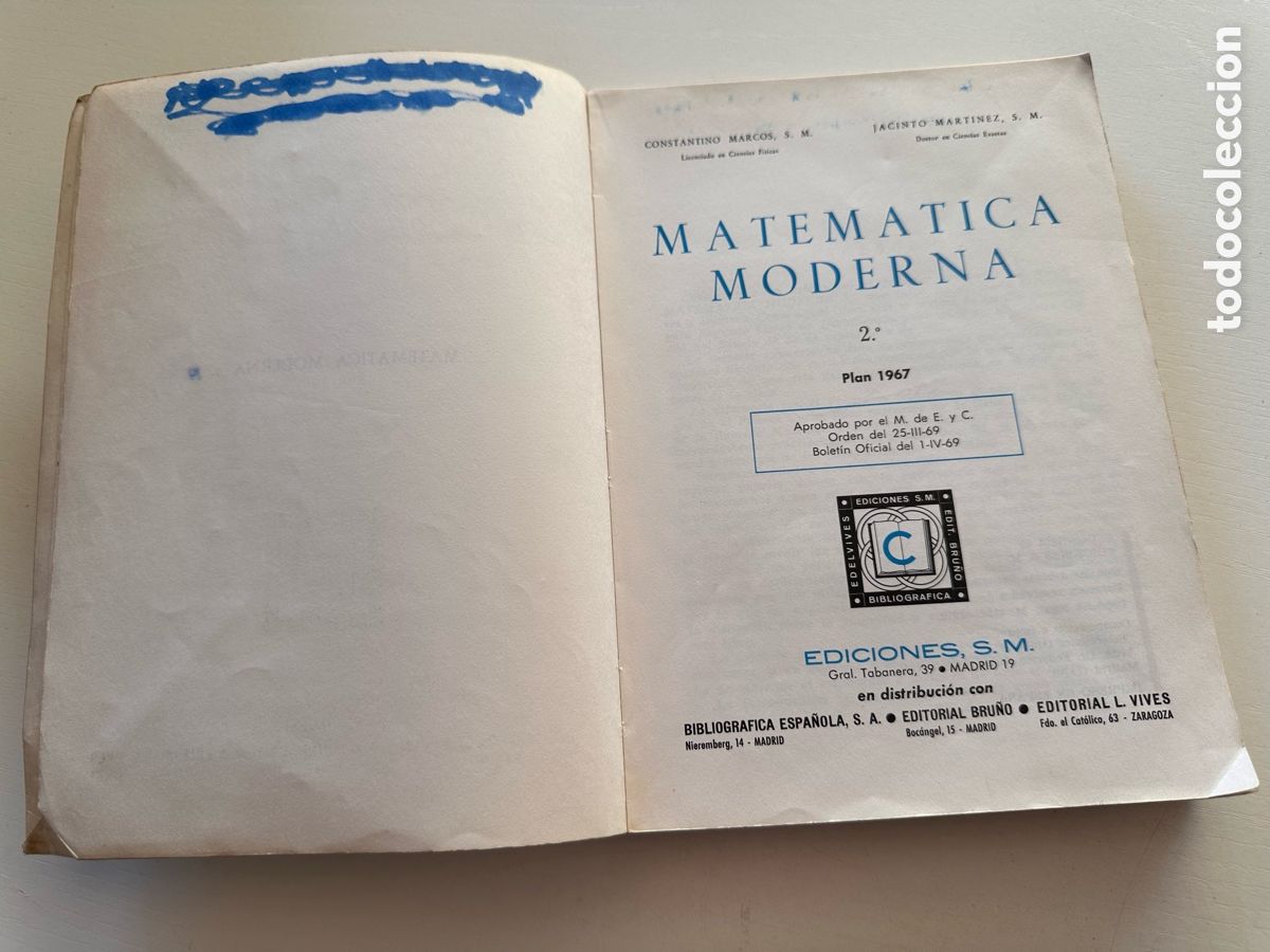 Libros de segunda mano: MATEMATICA MODERNA 2&ordm;, C. MARCOS, J. MARTINEZ, EDICIONES SM - Foto 3