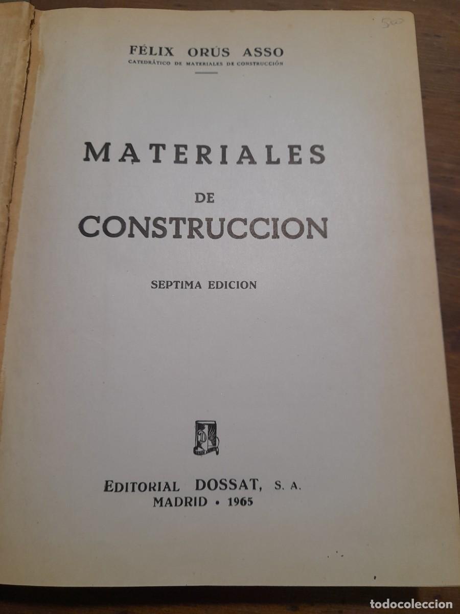 Libros de segunda mano: Libro Materiales de construcci&oacute;n F&eacute;lix Orus Asso - Foto 3