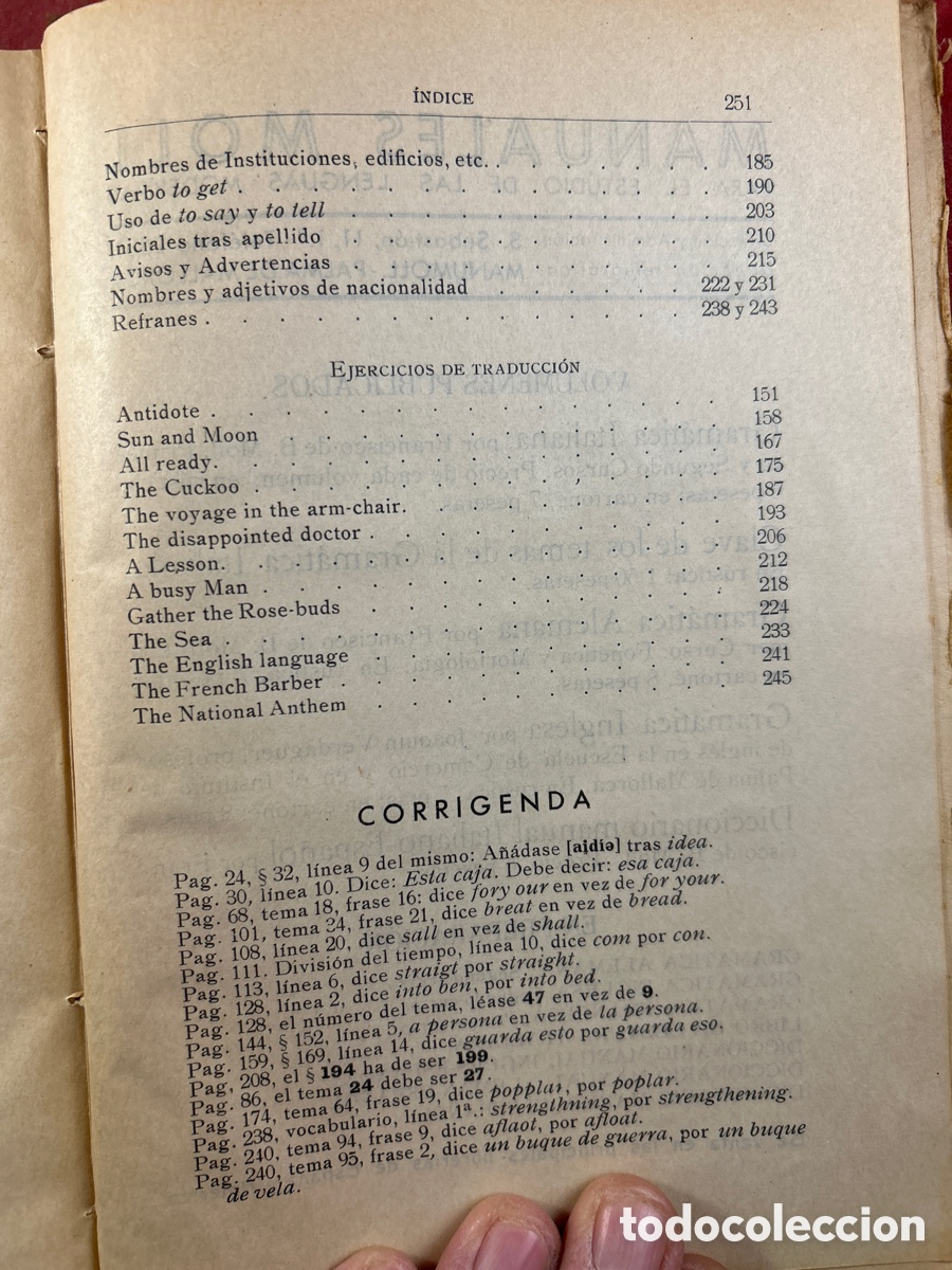 gramática inglesa primer curso 1939 - Compra venta en todocoleccion