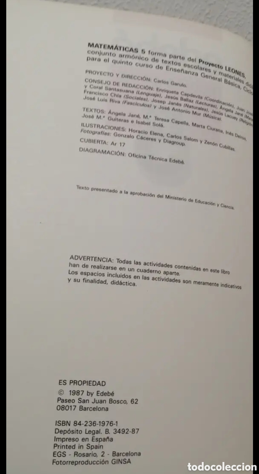 Libros de segunda mano: 1987 Matem&aacute;ticas 5 EGB Edebe - Foto 10