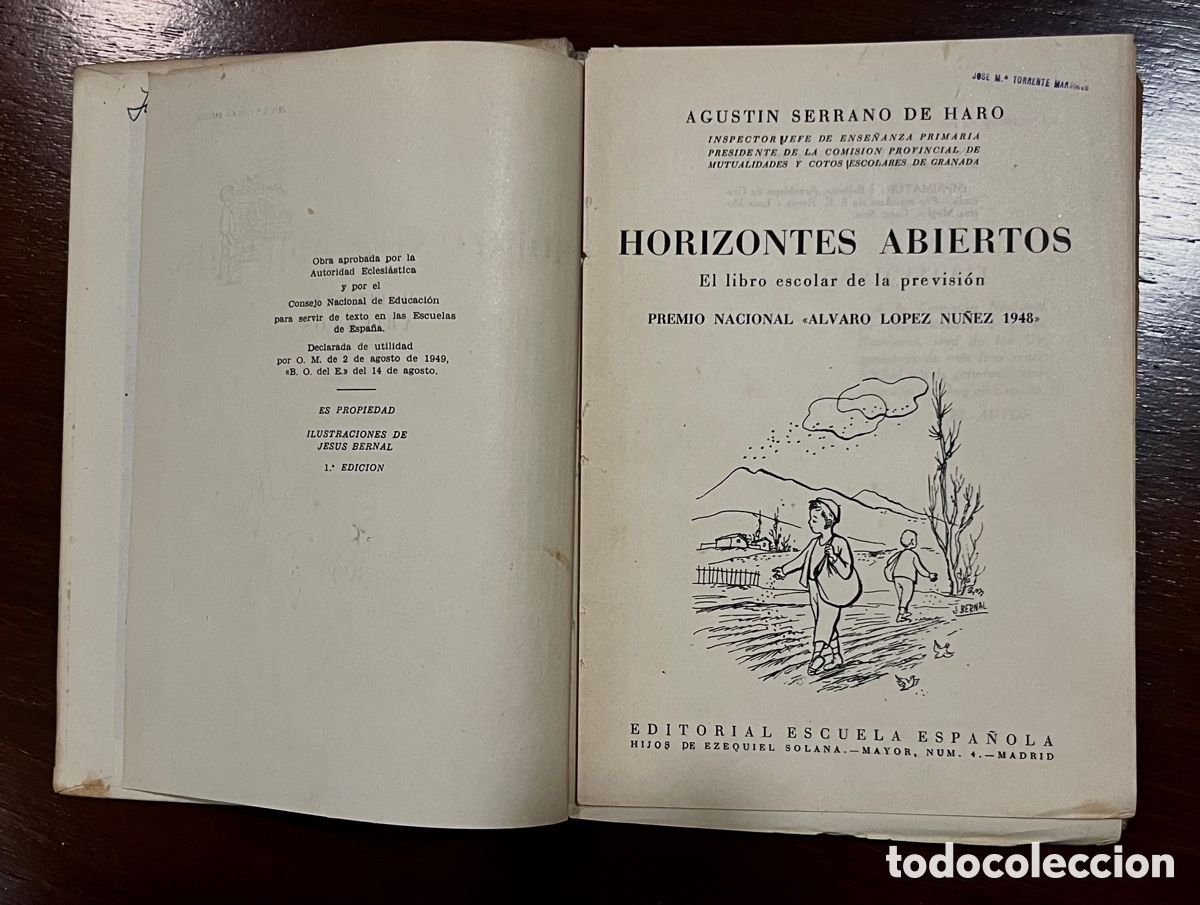 Libros de segunda mano: HORIZONTES ABIERTOS - AGUSTIN SERRANO - EL LIBRO ESCOLAR DE LA PREVISI&Oacute;N - 1949 PRMERA EDICI&Oacute;N - Foto 3