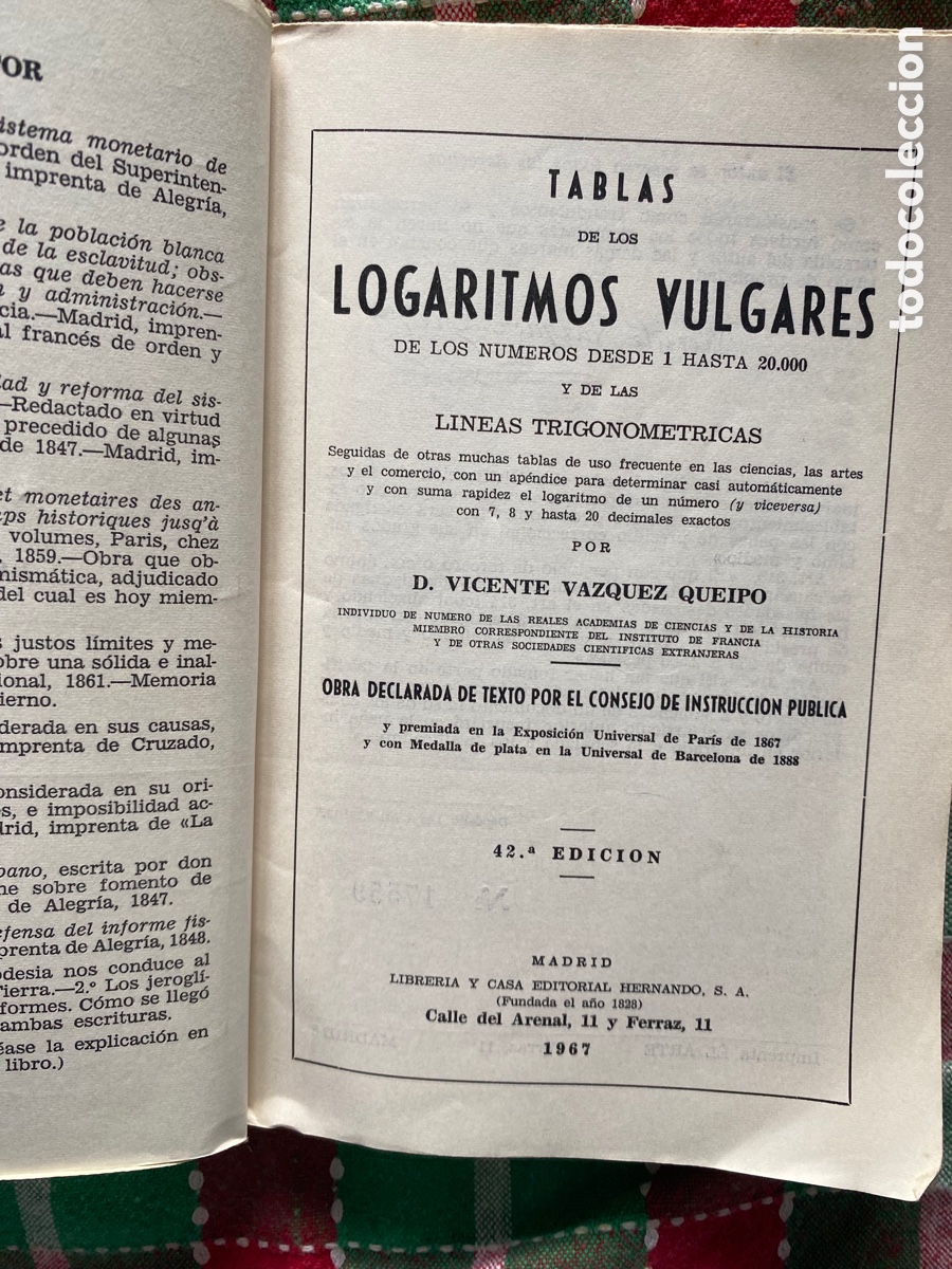 Libros de segunda mano: TABLAS DE LOS LOGARITMOS VULGARES. 1958 - Foto 5
