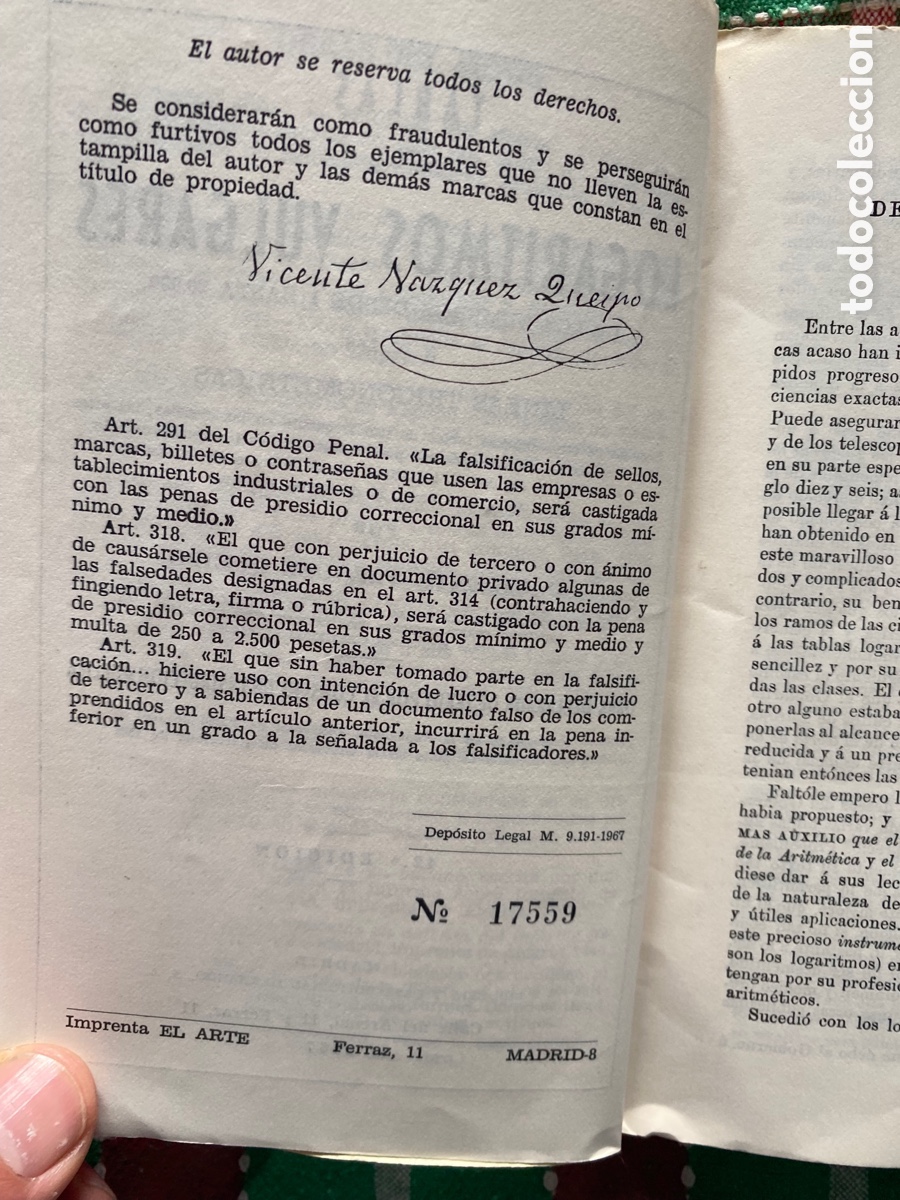 Libros de segunda mano: TABLAS DE LOS LOGARITMOS VULGARES. 1958 - Foto 6