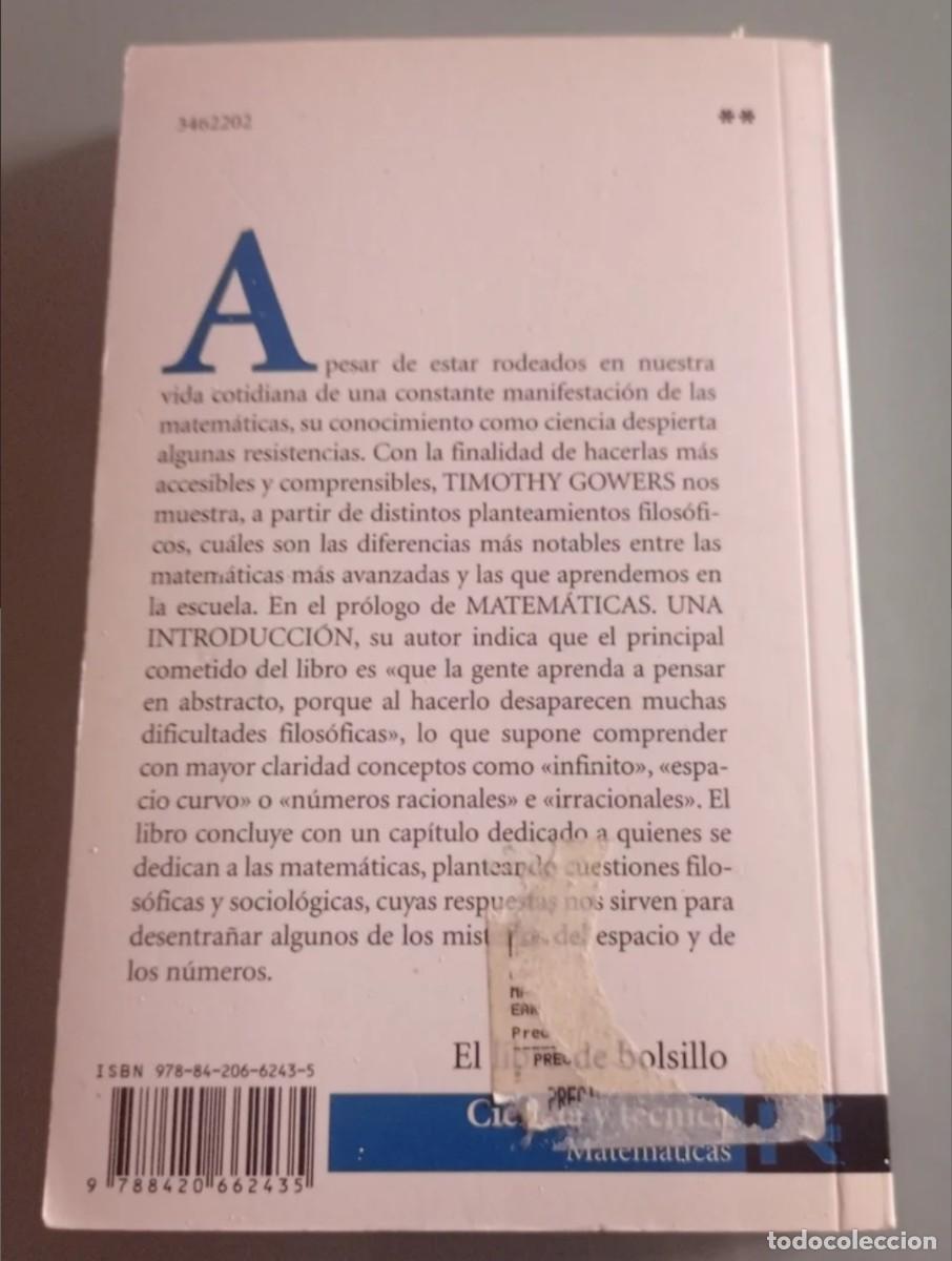 Libros de segunda mano: MATEM&Aacute;TICAS. TIMOTHI GLOWERS.ALIANZA EDITORIAL - Foto 3